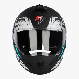 STEELBIRD SBH-34 ROX ISS R SPORTS GLOSSY BLACK/BLUE C/V 600 MM (L)