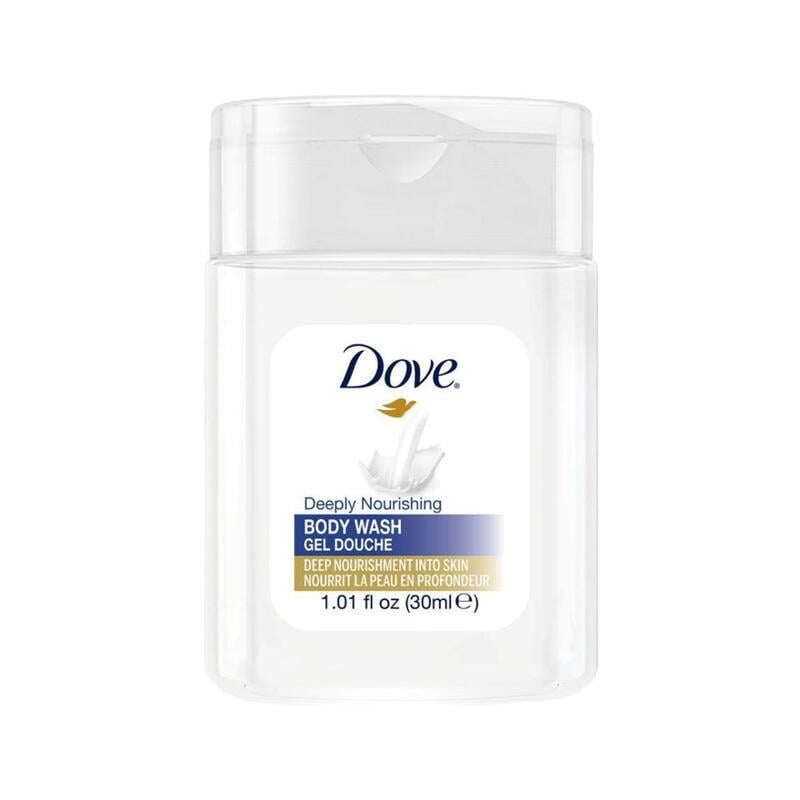DOVE Amenities, Deeply Nourishing Body Wash 30mL/1.01oz Bottle - 192/Case DOVE Amenities, Deeply Nourishing Body Wash 30mL/1.01oz Bottle - 192/Case