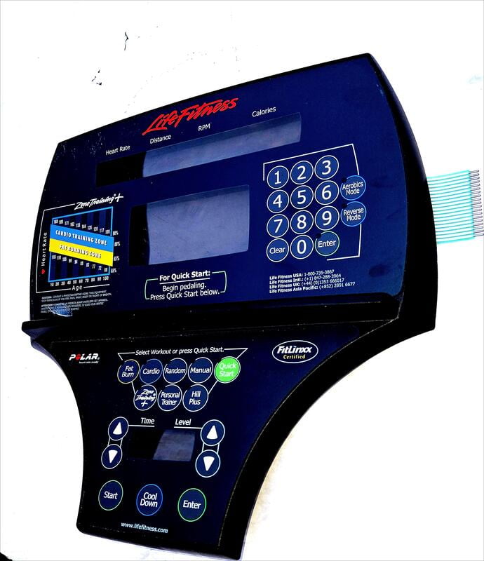 Life fitness CT9500 Elliptical Console Overlay s/n CTH Life fitness CT9500 Elliptical Console Overlay s/n CTH