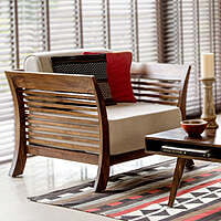 Curvy Solid Wood Sofa - Three Seater Curvy Solid Wood Sofa - Three Seater