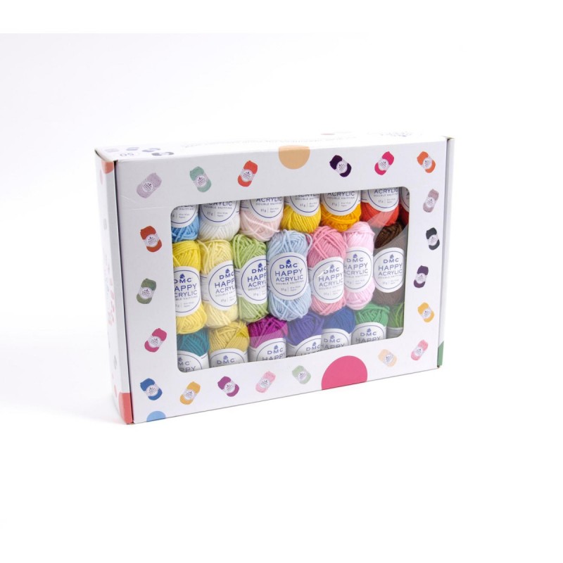 DMC - Happy Acrylic Scatola 50 Gomitoli 50 Colori Assortiti