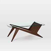 VECTOR COFFEE TABLE WITH SOLID WOOD BASE AND GLASS TOP VECTOR COFFEE TABLE WITH SOLID WOOD BASE AND GLASS TOP