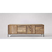 Rustic Mango Wood Sideboard | Modern Storage Console with Metal Legs Rustic Mango Wood Sideboard | Modern Storage Console with Metal Legs