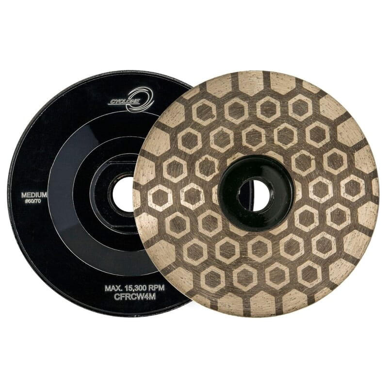 Cyclone Hex Flat Cup Wheel - 4" Medium w/Resin Cyclone Hex Flat Cup Wheel - 4" Medium w/Resin
