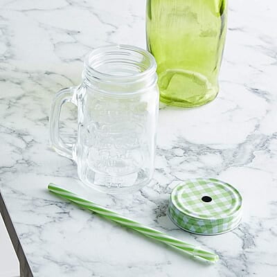 Mason Jar with Straw