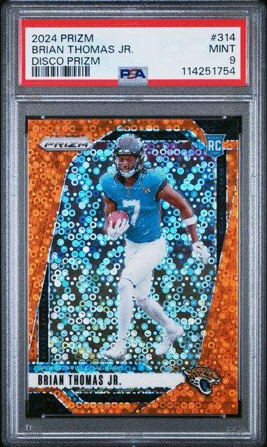 Brian Thomas Jr. 2024 Prizm DIsco psa 9 Brian Thomas Jr. 2024 Prizm DIsco psa 9