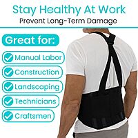 Industrial Back Brace w Suspender Straps