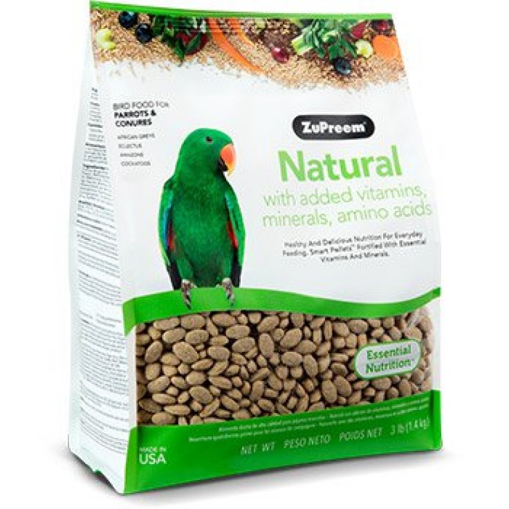 ZUPREEM NATURAL AVIAN DIET PARROTS & CONURES 3LB (BIRD FOOD) ZUPREEM NATURAL AVIAN DIET PARROTS & CONURES 3LB (BIRD FOOD)