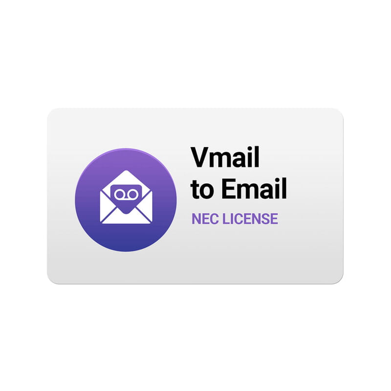 NEC SL2100 Vmail to Email Notification License BE116751 NEC SL2100 Vmail to Email Notification License BE116751