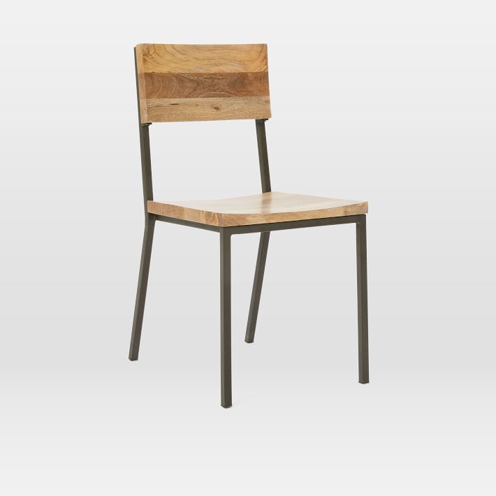 Industrial Style Metal And Solid Wood Dining Chair (Set Of Two) Industrial Style Metal And Solid Wood Dining Chair (Set Of Two)