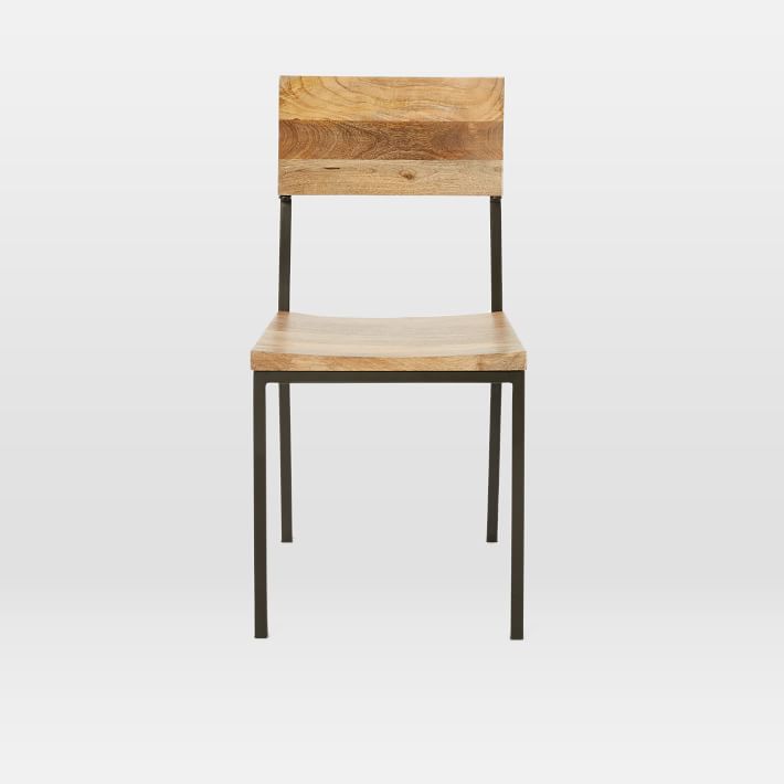 Industrial Style Metal And Solid Wood Dining Chair (Set Of Two) Industrial Style Metal And Solid Wood Dining Chair (Set Of Two)