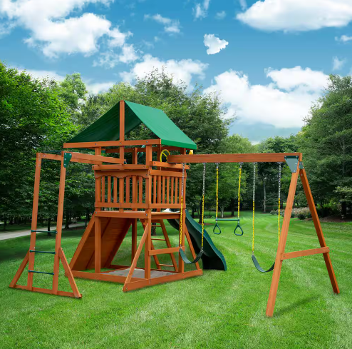 Outing w/ Monkey Bars w/ Deluxe Green Vinyl Canopy Outing w/ Monkey Bars w/ Deluxe Green Vinyl Canopy