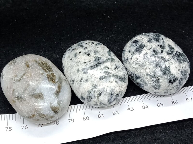 Green Tourmaline Matrix Palmstones (India) Green Tourmaline Matrix Palmstones (India)