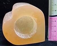 Orange Selenite Heart Candleholder