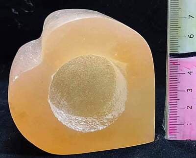 Orange Selenite Heart Candleholder