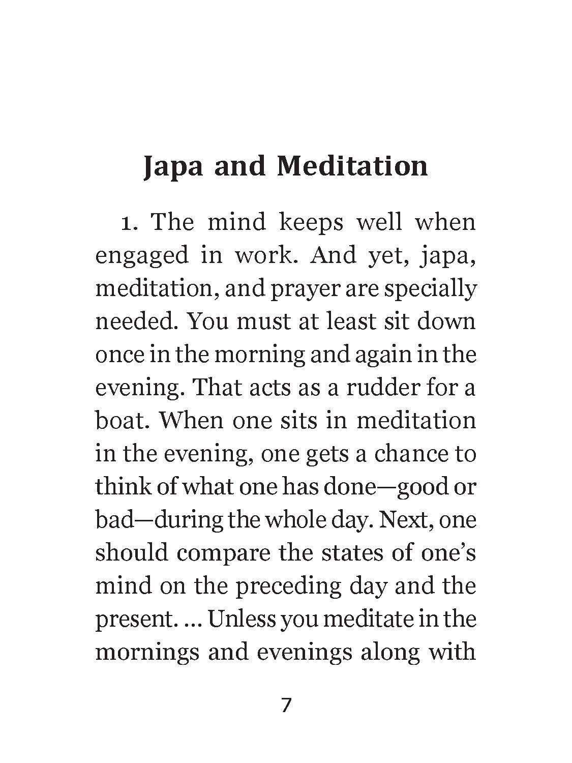 Holy Mother Speaks on Japa and Meditation Holy Mother Speaks on Japa and Meditation