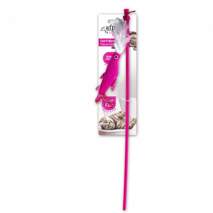 ALL FOR PAWS FISH'N WAND - PINK (CAT TOY) ALL FOR PAWS FISH'N WAND - PINK (CAT TOY)