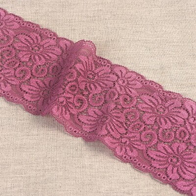Pizzo Elastico Fiori altezza 8 cm Pizzo Elastico Fiori altezza 8 cm