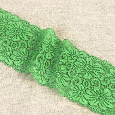 Pizzo Elastico Fiori altezza 8 cm