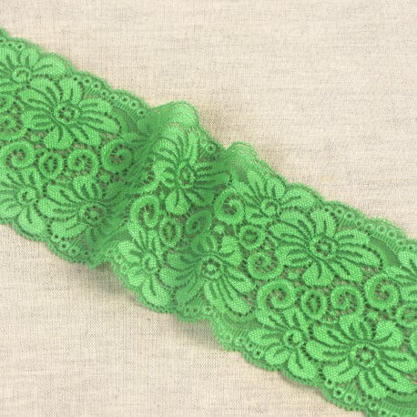 Pizzo Elastico Fiori altezza 8 cm Pizzo Elastico Fiori altezza 8 cm