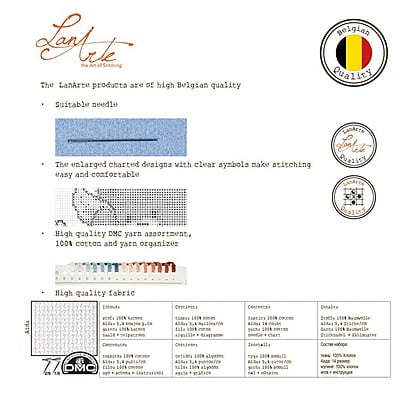 Lanarte Kit Ricamo Punto Croce Great Blue Lanarte Kit Ricamo Punto Croce Great Blue