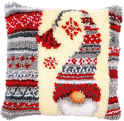 Kit Latch Hook Cuscino con Elfo Natale