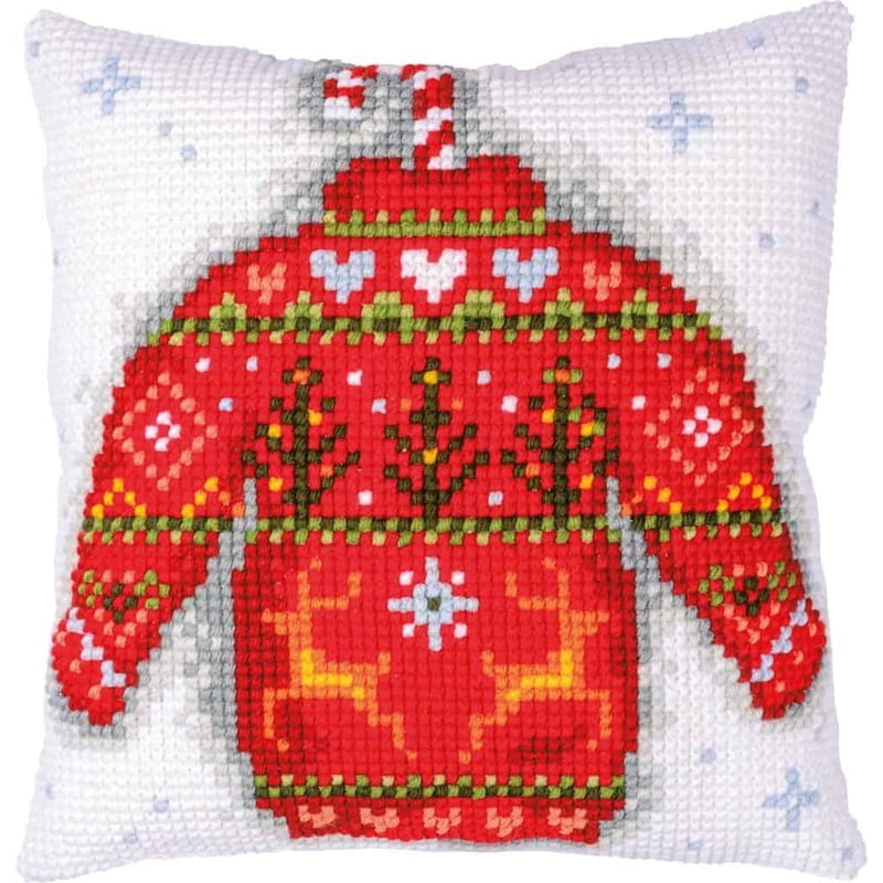 Kit Cuscino Punto Croce Maglione per Natale
