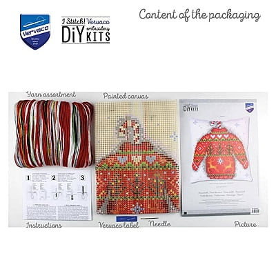 Kit Cuscino Punto Croce Maglione per Natale