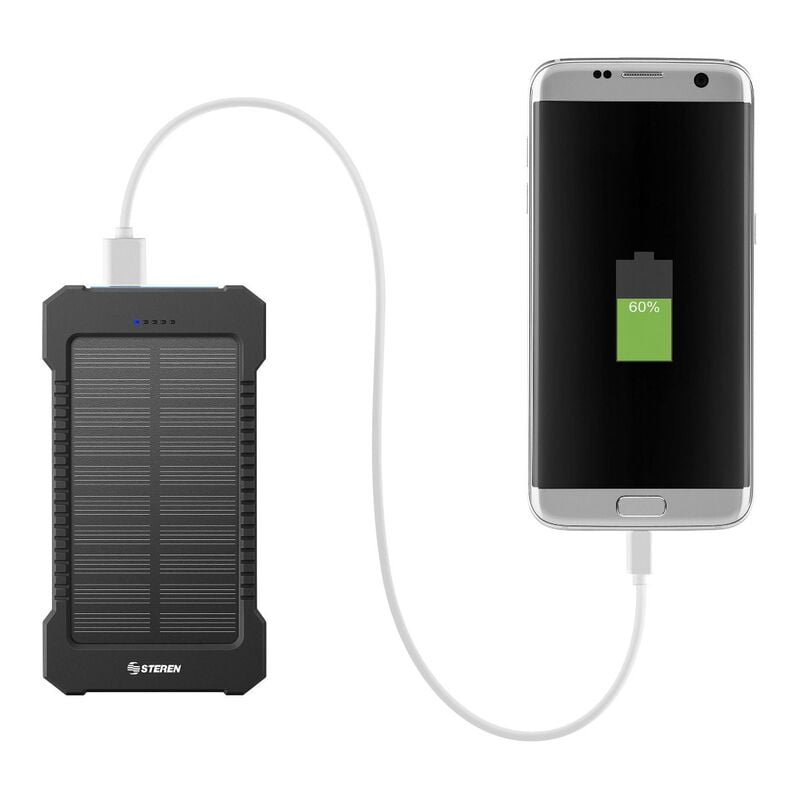 Power Bank de 6,000 mAh con 2 salidas USB y cargador solar Power Bank de 6,000 mAh con 2 salidas USB y cargador solar