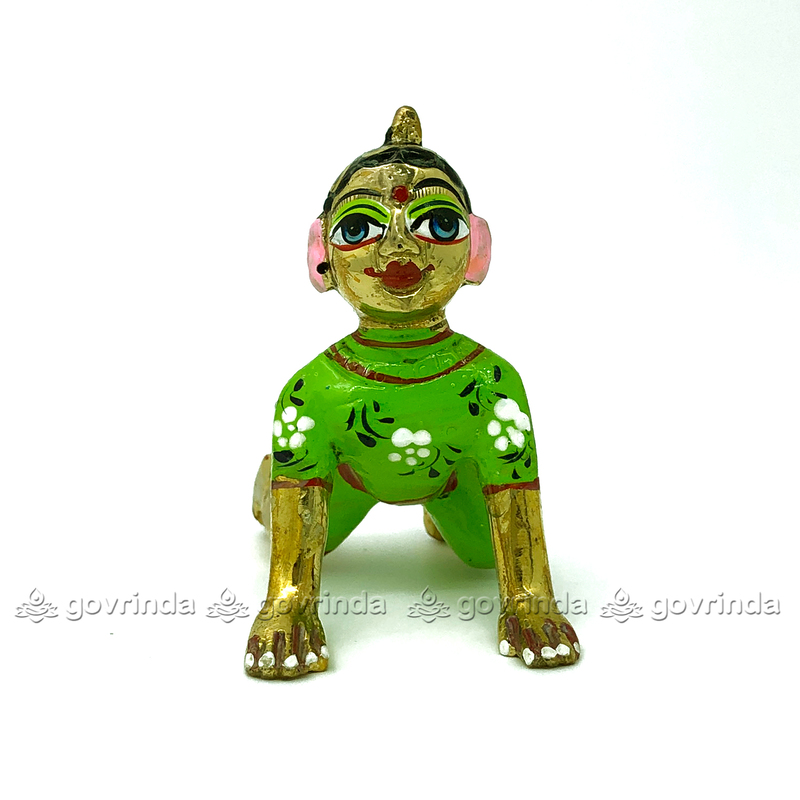 Radha Idol Light Geen with Makeup | Bal Radha Rani Ji | Baby Radha Rani (Height: 2" No. 2) Radha Idol Light Geen with Makeup | Bal Radha Rani Ji | Baby Radha Rani (Height: 2" No. 2)