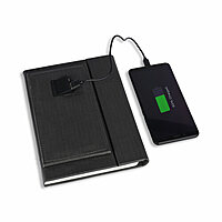 Stylish Grey Detachable Power Bank Diary
