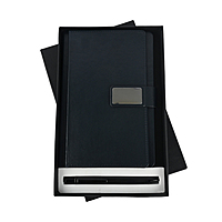 Blue Corporate Diary With Pen