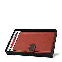 Tan Corporate Diary With Pen