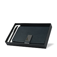 Blue Corporate Diary With Pen