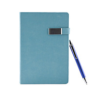 Aqua Blue Corporate Diary With Pen