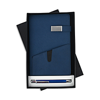 Unique Blue Corporate Diary With Pen