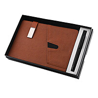 Unique Tan Corporate Diary With Pen