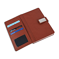 Tan Corporate Diary With Pen