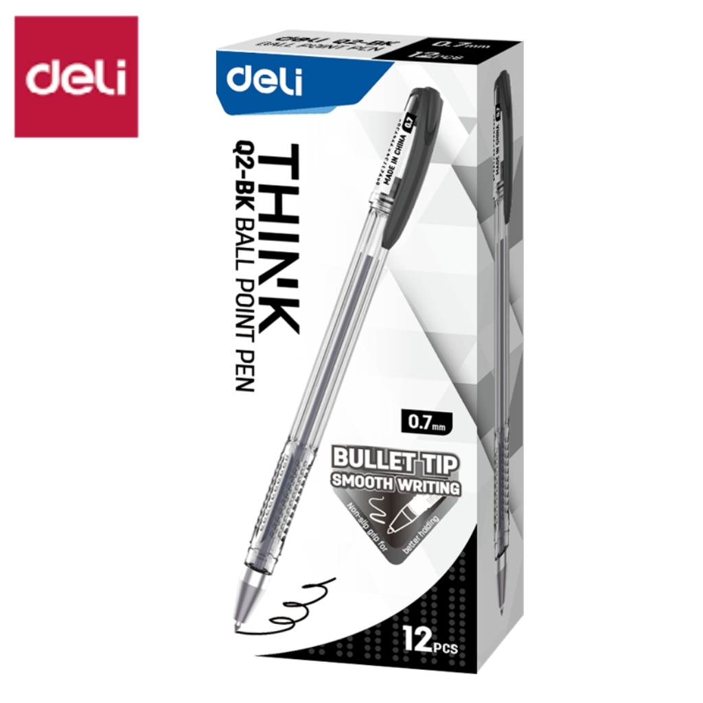 DELI Q2 FINE-POINT BIRO 0.7mm - BLACK DELI Q2 FINE-POINT BIRO 0.7mm - BLACK