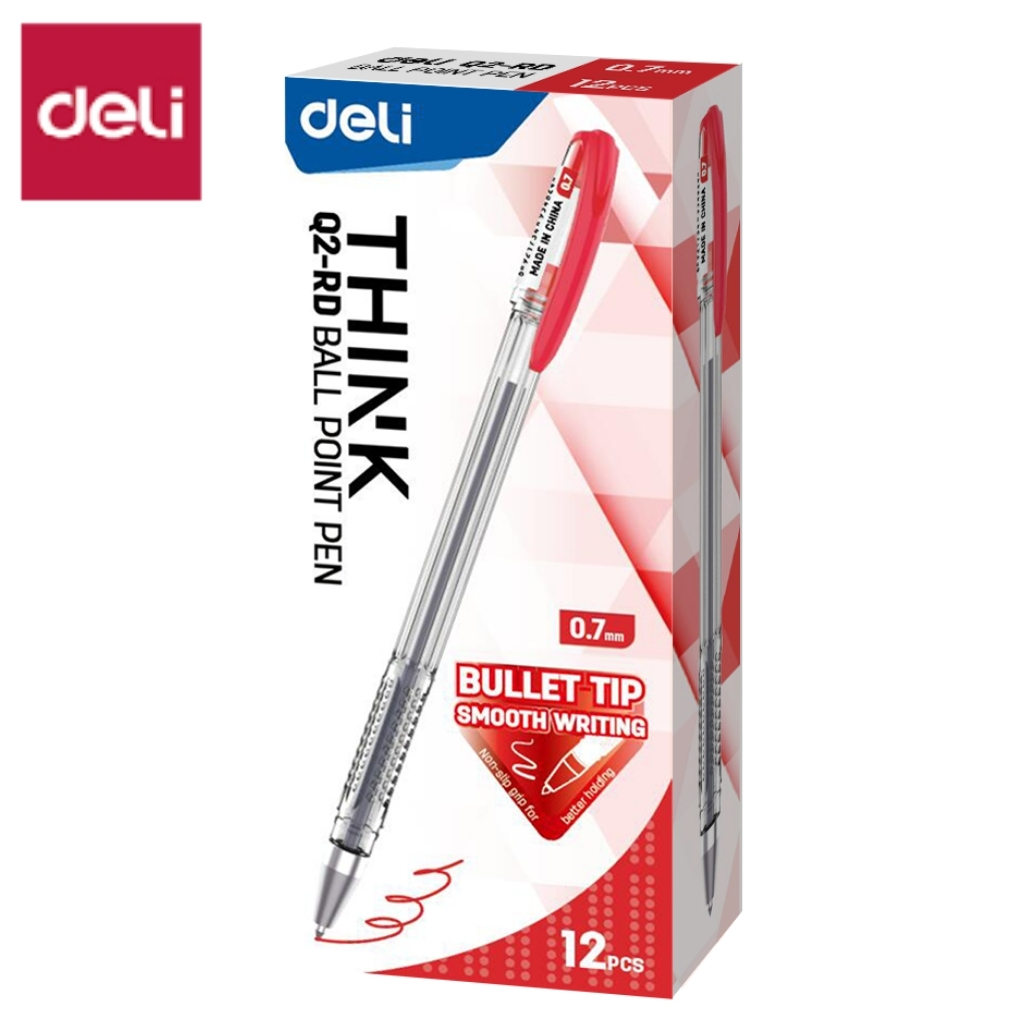 DELI Q2 FINE-POINT BIRO 0.7mm - RED DELI Q2 FINE-POINT BIRO 0.7mm - RED