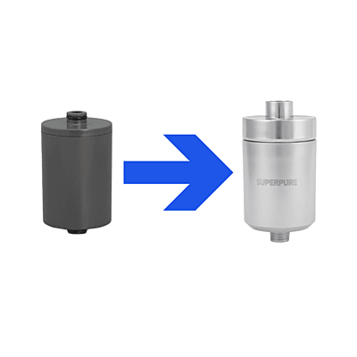 SUPERPURE Satin Chrome Shower Filter Replacement Cartridge SUPERPURE Satin Chrome Shower Filter Replacement Cartridge