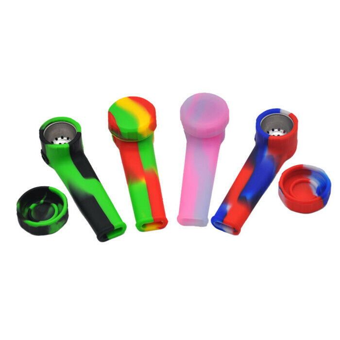 Silicone Rubber Tobacco Pipe with Screen and Lid Portable Silicone Rubber Tobacco Pipe with Screen and Lid Portable