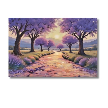 Jacaranda Lane Art Print Canvas - Purple