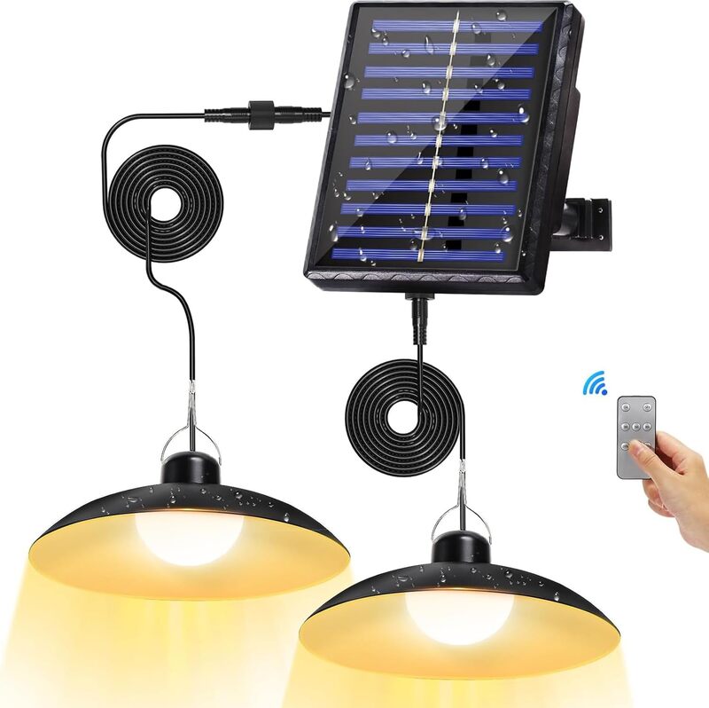 SOLAR DOUBLE HEAD HANGING LIGHT - لمبات طاقة شمسية