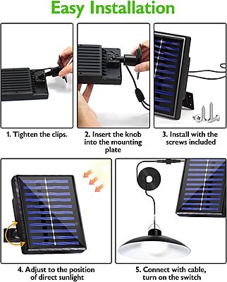 SOLAR DOUBLE HEAD HANGING LIGHT - لمبات طاقة شمسية