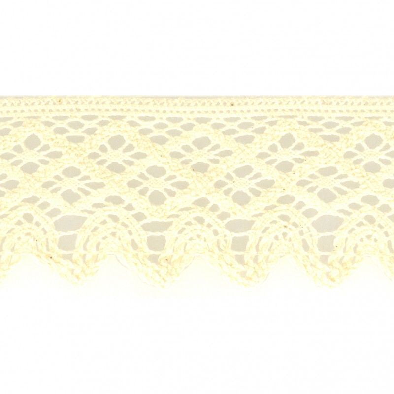 Merletto rustico in cotone alto 7 cm