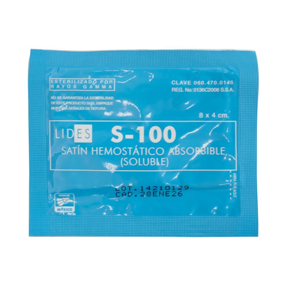 Satín Hemostático Absorbible S-100 Satín Hemostático Absorbible S-100