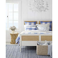 Farm House Rattan Bed In Vintage White - King Size Farm House Rattan Bed In Vintage White - King Size