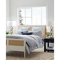 Farm House Rattan Bed In Vintage White - King Size Farm House Rattan Bed In Vintage White - King Size