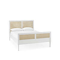 Farm House Rattan Bed In Vintage White - King Size Farm House Rattan Bed In Vintage White - King Size